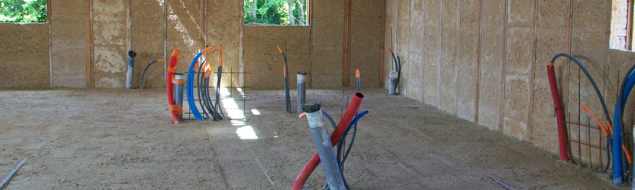 Travaux : dalle à la chaux