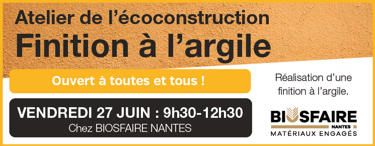 Atelier de l’écoconstruction : enduits fins à l’argile