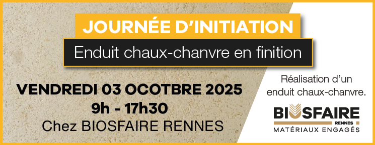 Journée d'initiation : enduit chaux-chanvre en finition