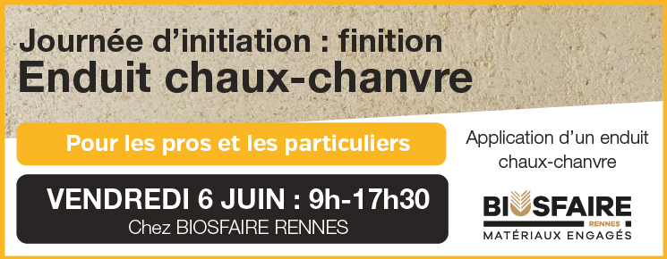 Journée d'initiation : enduit chaux-chanvre en finition