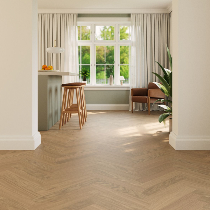 Revêtement de sol en bois densifié – Bâton rompu – Woodura