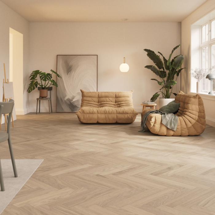 Revêtement de sol en bois densifié – Bâton rompu – Woodura