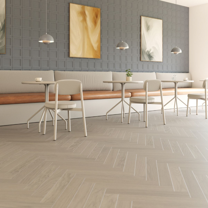 Revêtement de sol en bois densifié – Bâton rompu – Woodura