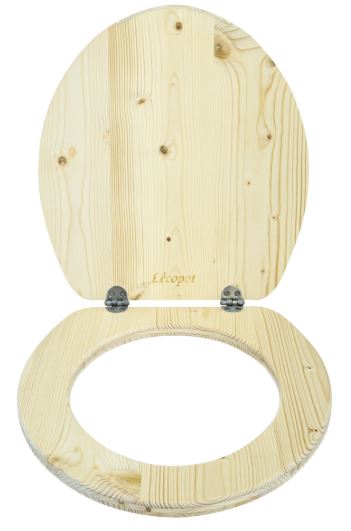 Ensemble Lunette et abattant bois brut, LECOPOT