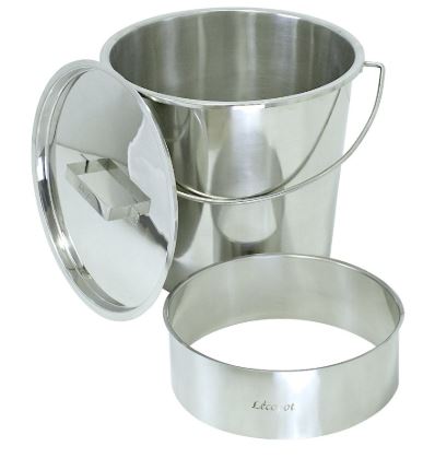 Kit auto-constructeur : seau 15 l+ couvercle + bavette inox - LECOPOT