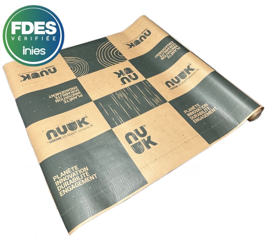 Nuuk – Écran frein-vapeur ECORESPONSABLE hygrovariable pour tous types de parois Sd variable de 0,36 à 45 m