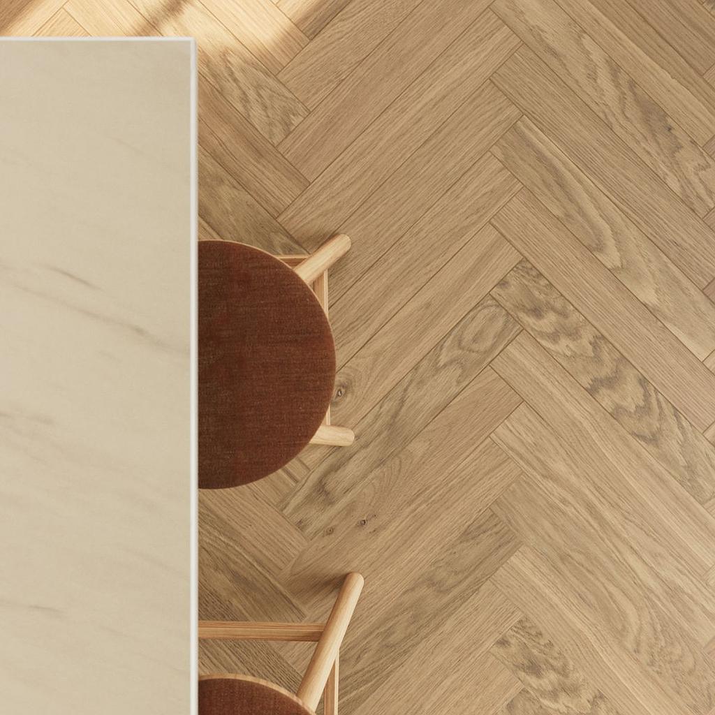 Revêtement de sol en bois densifié – Bâton rompu – Woodura