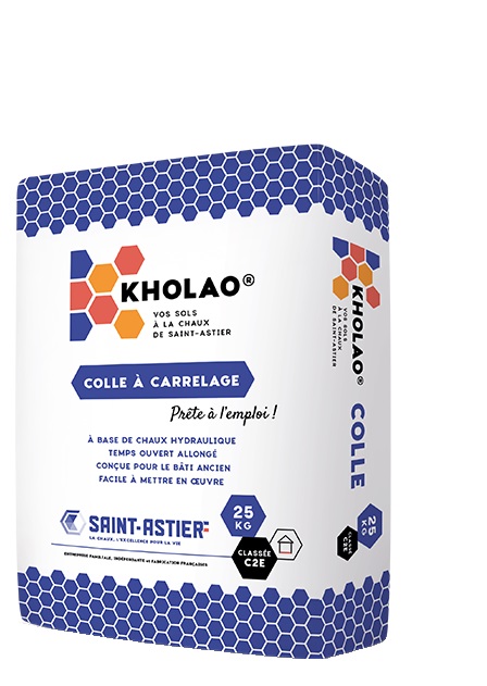 KHOLAO Colle - Mortier de colle prêt à l'emploi pour la pose de dalles de pierres naturelles et de tomettes (25 kg)